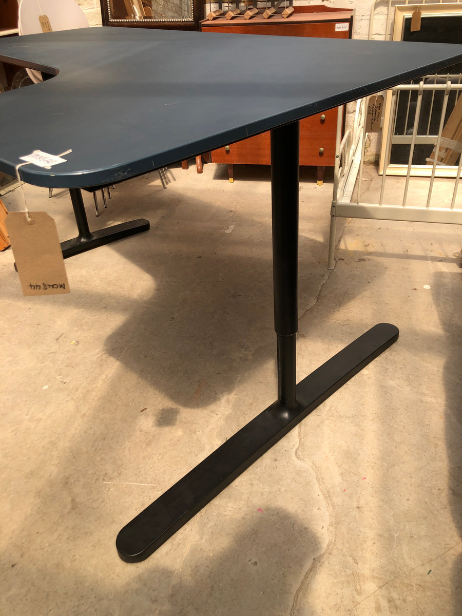 Large IKEA BEKANT Adjustable Blue Desk – The Home Remedy Stroud