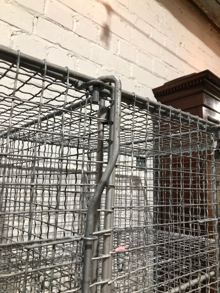 Vintage Galvanised Mesh School Locker