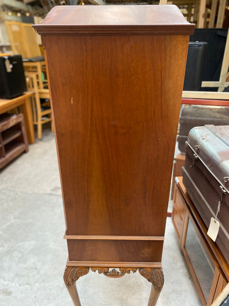 Vintage Queen Anne Style Walnut Drinks Cabinet