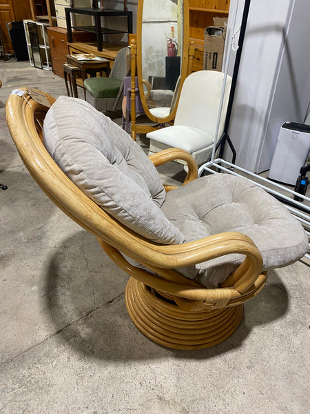 Cane Swivel Rocker Chair