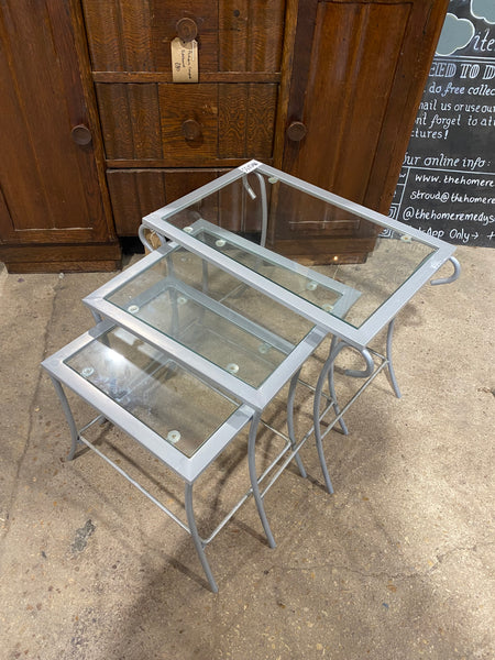 Glass Nest of Three Tables