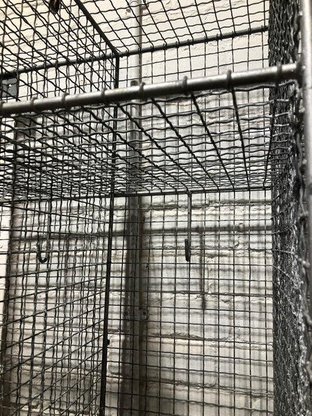 Vintage Galvanised Mesh School Locker