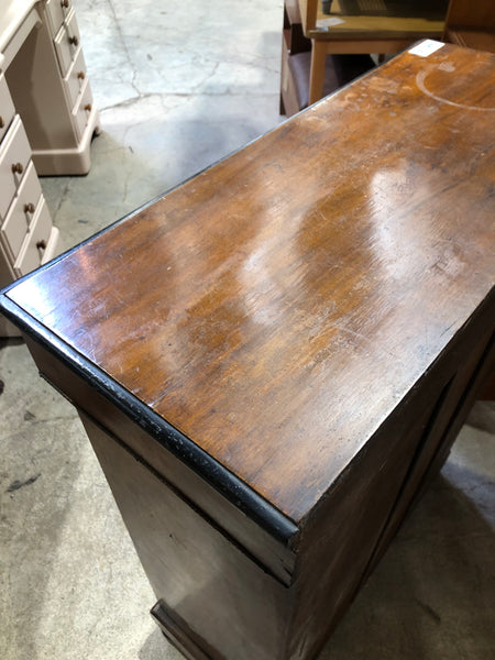 Antique Pier Cabinet with Inlaid & Brass Detailing