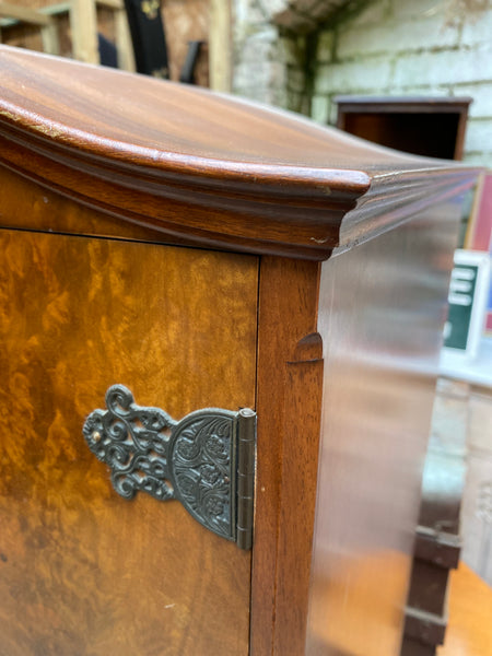 Vintage Queen Anne Style Walnut Drinks Cabinet