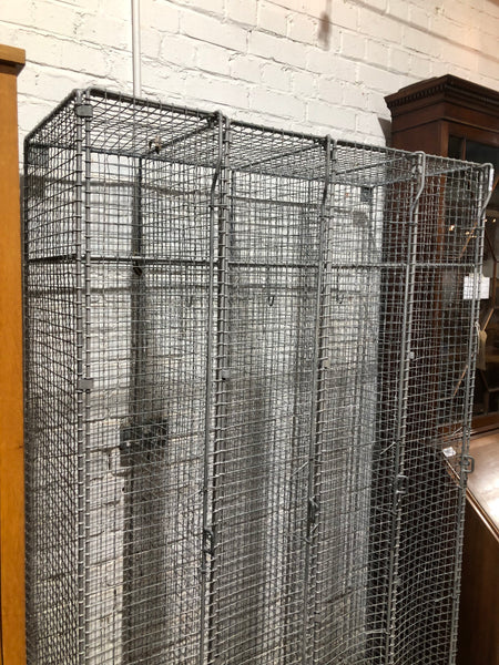 Vintage Galvanised Mesh School Locker