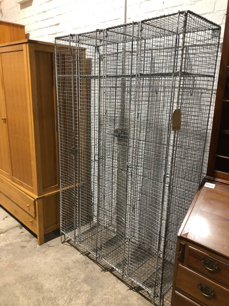 Vintage Galvanised Mesh School Locker