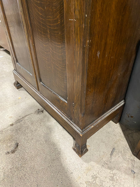 Antique Carved Oak Hall Wardrobe