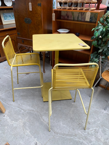 Yellow Metal Outdoor Bistro Set