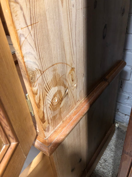 Tall Pine Wardrobe with Two Drawers