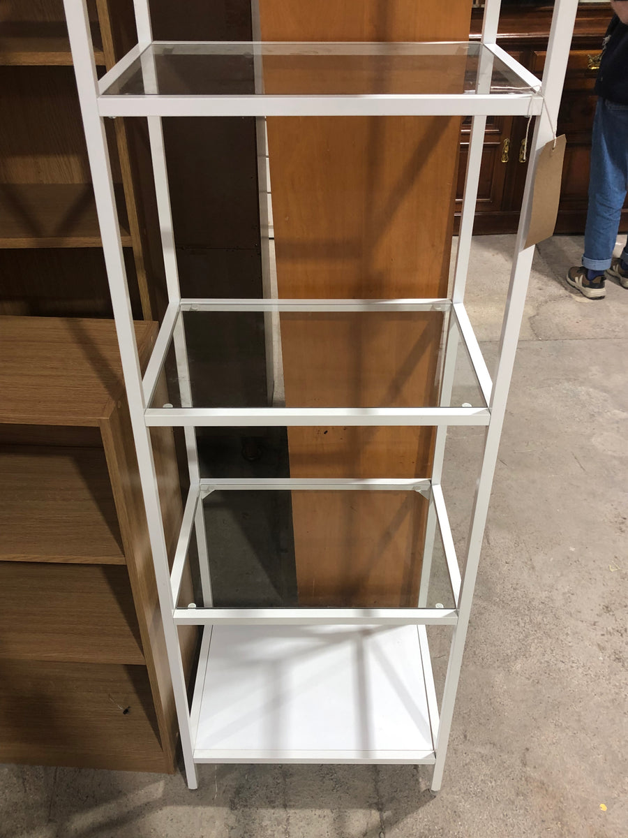 White Metal & Glass Shelving Unit – The Home Remedy Stroud