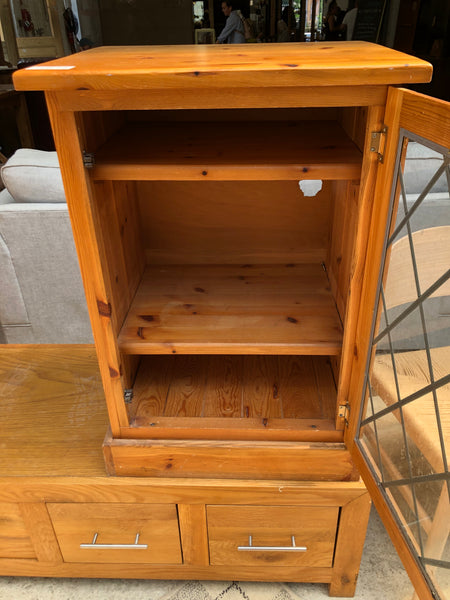 Pine Glass Fronted Cabinet