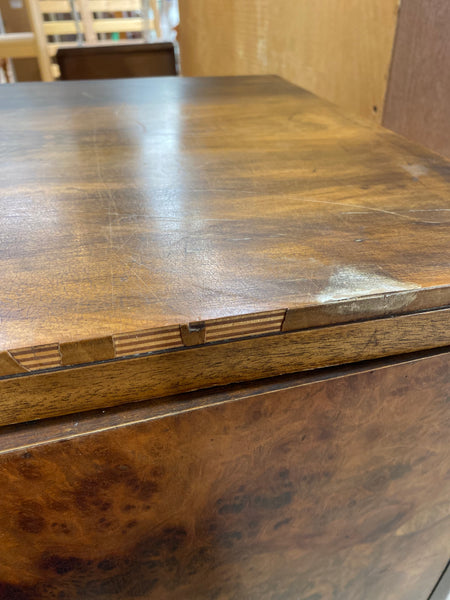 Small Vintage Art Deco Burr Fronted Gentleman’s Wardrobe