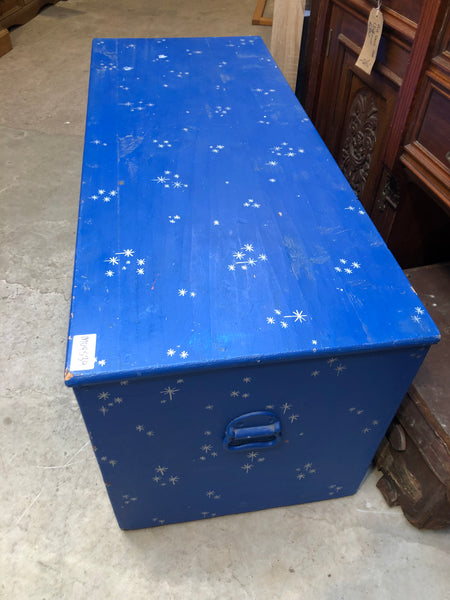 Blue Painted Blanket Box