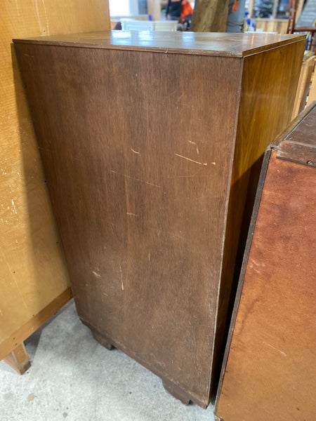 Small Vintage Art Deco Burr Fronted Gentleman’s Wardrobe