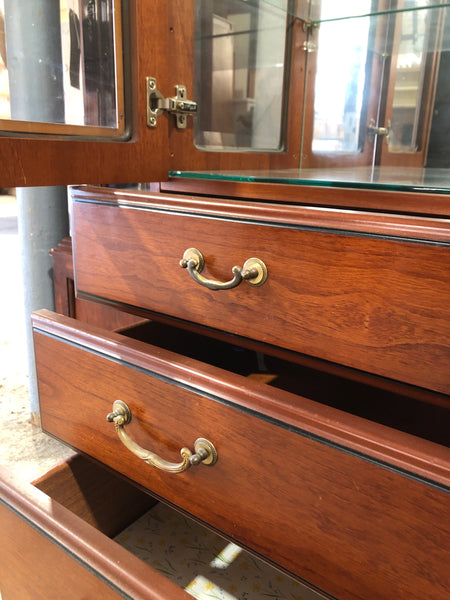 Glass Display Cabinet with 3 Drawers