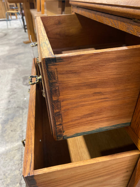 Vintage Narrow Oak Bureau
