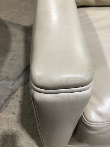 Cream Faux Leather Armchair