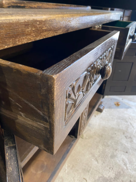 Antique Carved Oak Court Cupboard