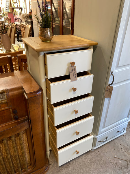 Ercol slim Tallboy chest of drawers