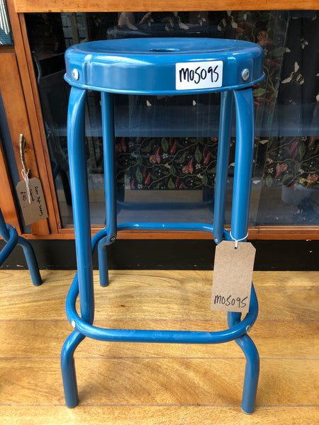 Blue Metal Bar Stool