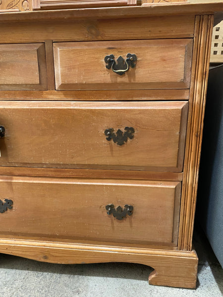 Pine Dresser Chest with Mirror