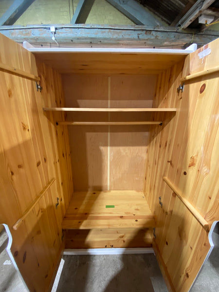 REF - Pine Double Wardrobe with Painted Front