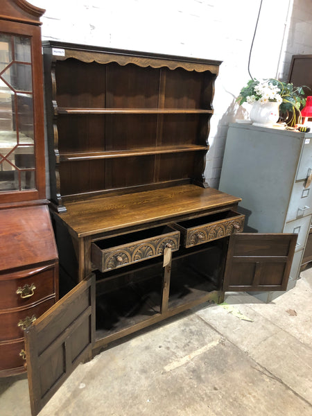 Carved Detail Oak Welsh Dresser