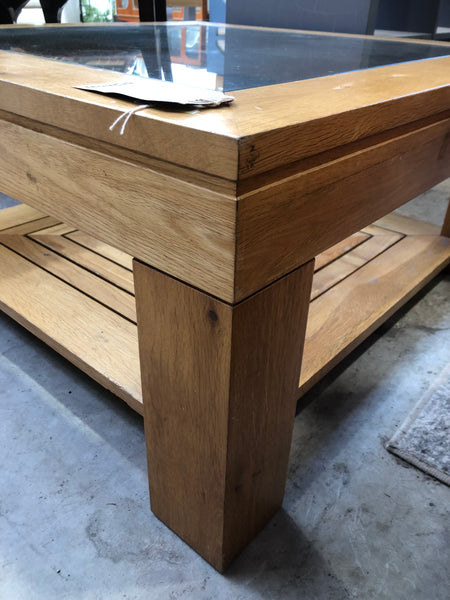 Square Oak Veneer Coffee Table