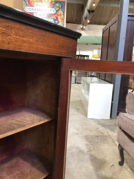 Antique Pier Cabinet with Inlaid & Brass Detailing