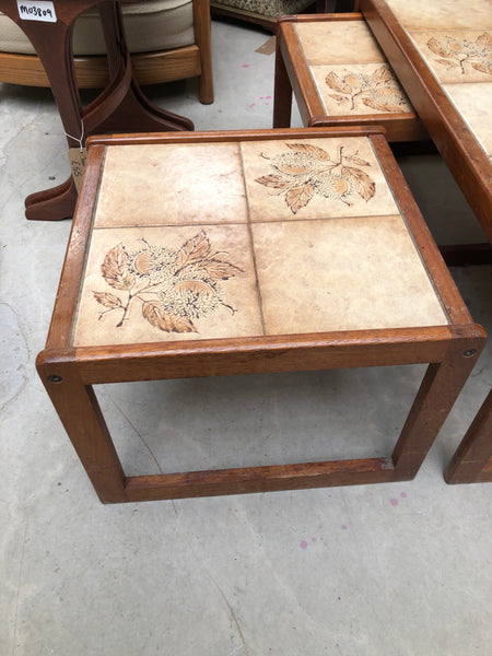 Teak Nest of Tile Topped Tables