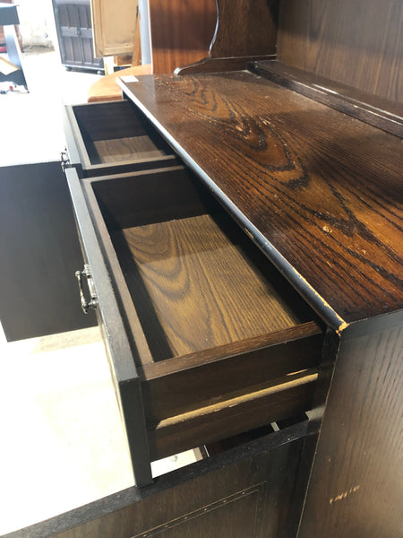 Dark Wood Dresser with Lace Detail