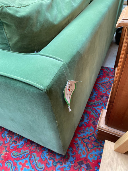 Green Velvet Sofa & Ottoman