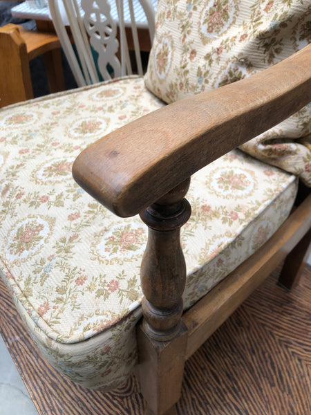 GHC - Vintage Oak Wicker Back Bedroom Chair