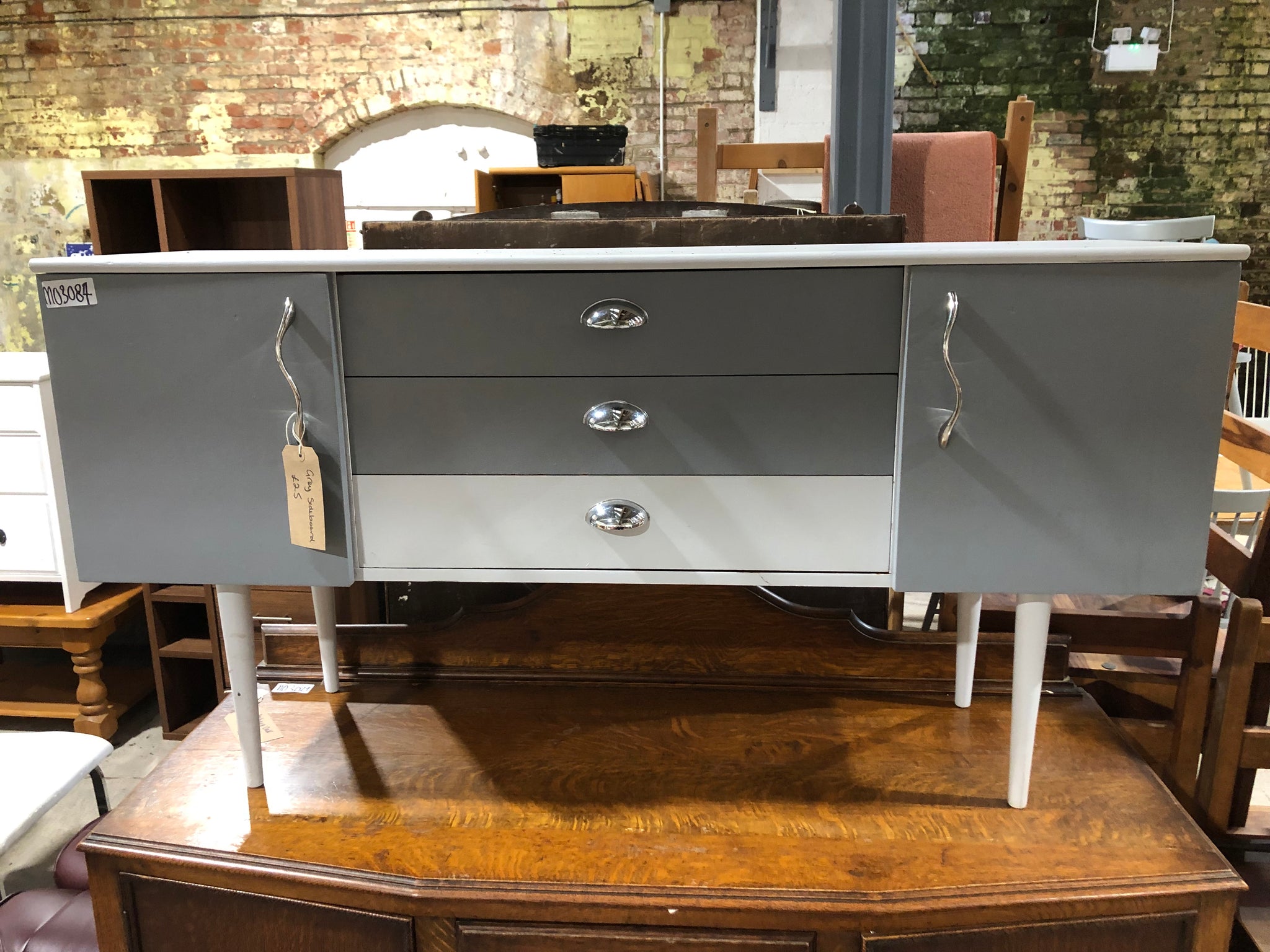 Grey Wooden Sideboard