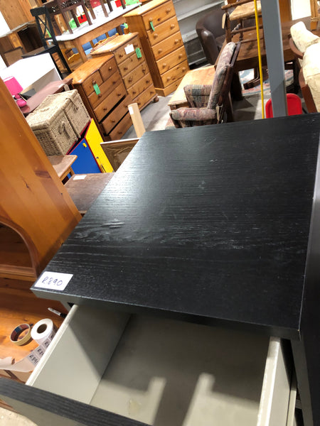 Black Bedside Drawers - REF