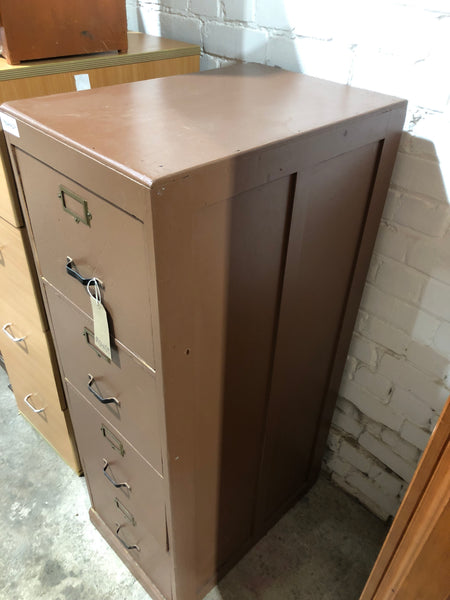 Vintage Painted Tall Filing Cabinet