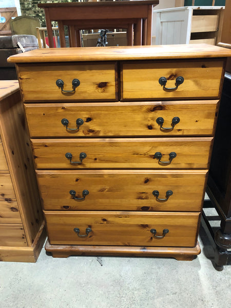Matching Pine Bedside Table and Chest of Drawers- REF