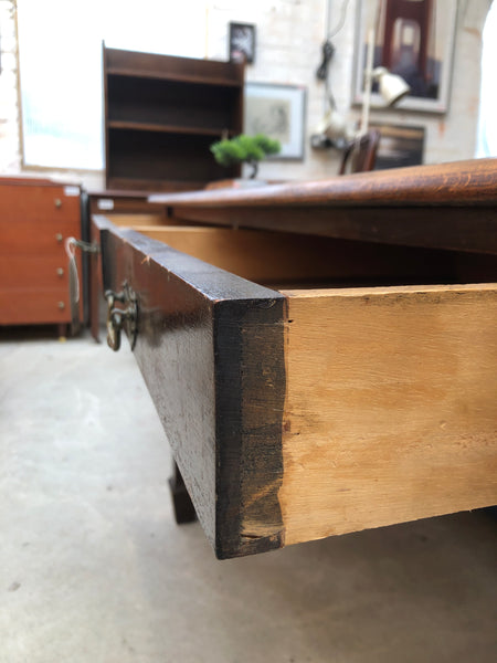GHC - Antique Oak Leather Top Desk