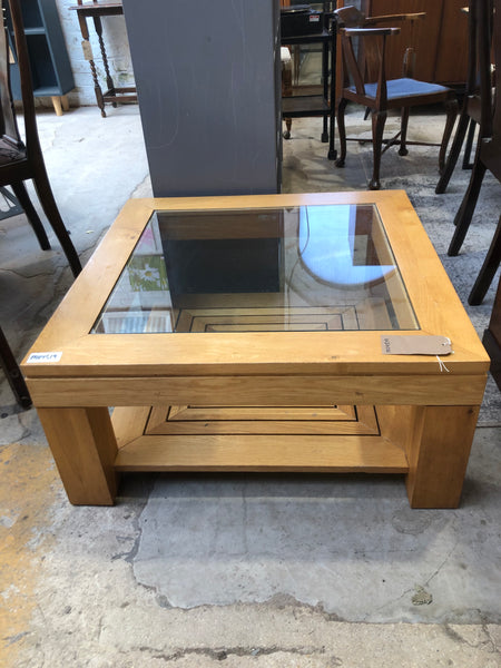 Square Oak Veneer Coffee Table