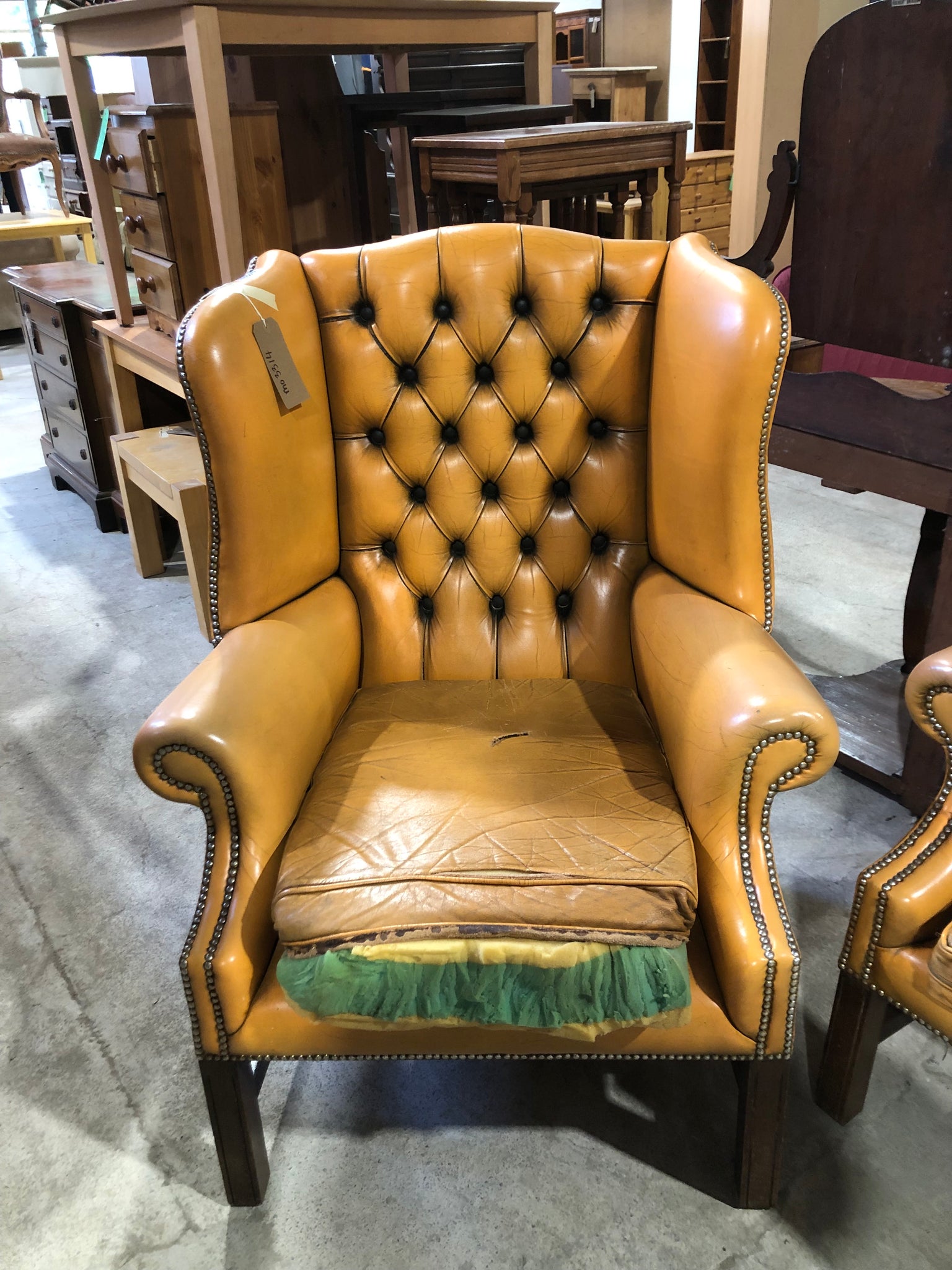 1960’s Chesterfield Wingback Armchair