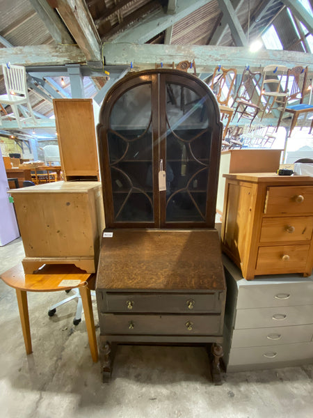 Vintage Oak Bureau Bookcase