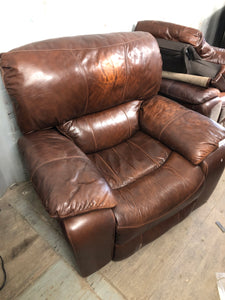 Brown Leather Rocking Armchair