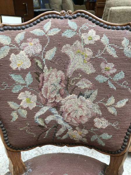 Louis XV Embroidered Pink Armchair GHC