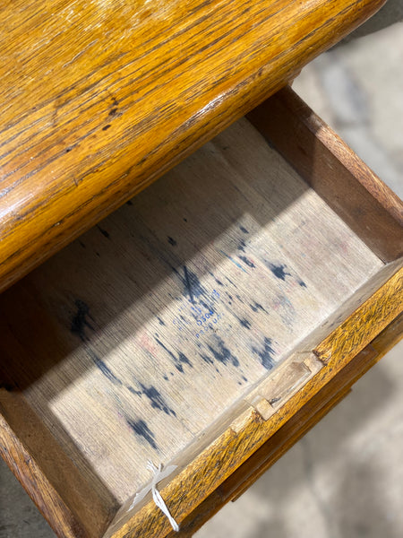 Vintage Oak Knee Hole Abbess Desk