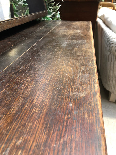 Antique Oak Chest of Drawers with Display Shelving