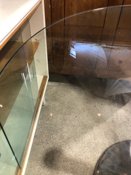 Circular Glass & Steel Dining Table