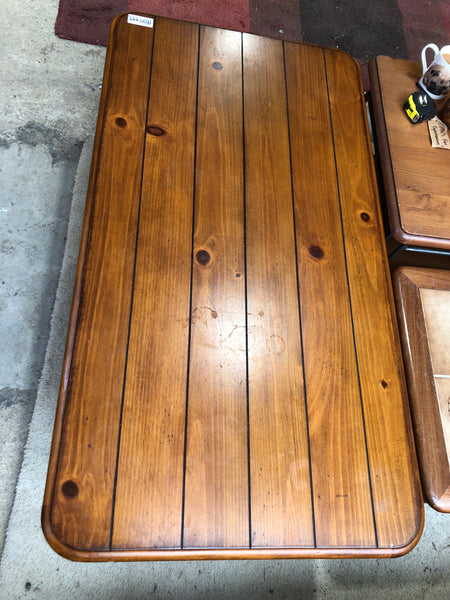 Pine & Metal Coffee Table with Basket Storage