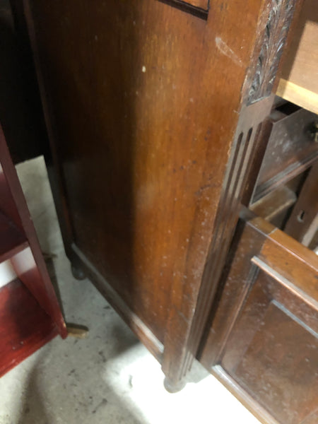 GHC - Dark Wood Antique Sideboard with Mirror