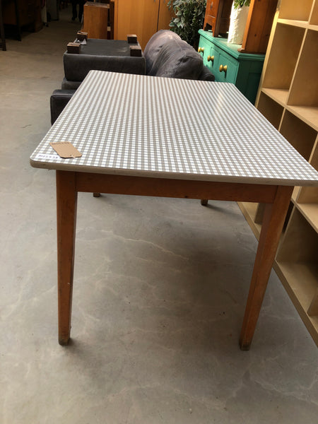 GHC - Mid Century Style Gingham Top Kitchen Table