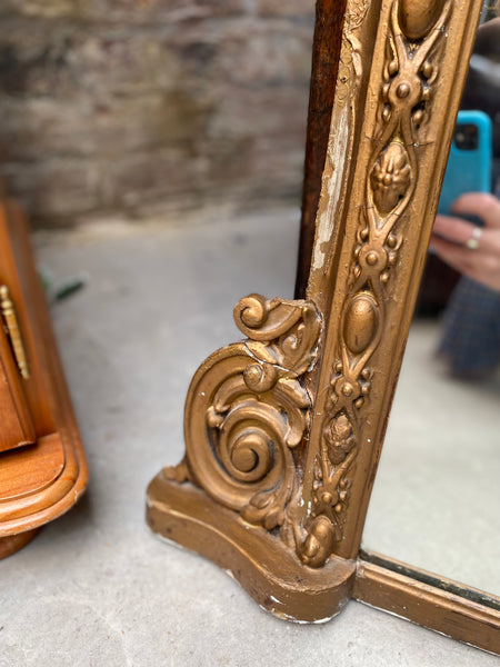 Large Gilt Framed Over Mantle Mirror
